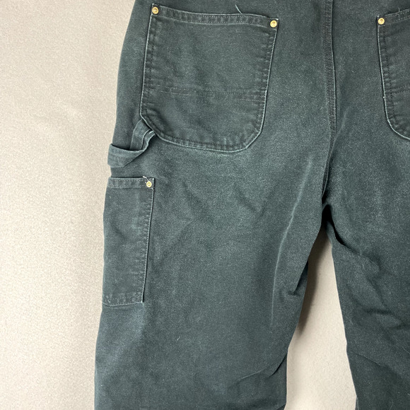 VTG Carhartt Double Knee Pants Mens 36x30 Black Duck Canvas Workwear Faded Black - Picture 14 of 16